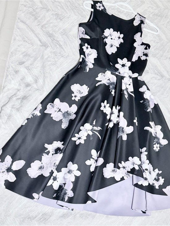 Ricki's Dresses & Skirts - Black Fit-and-Flare Dress with Lilac Floral Print